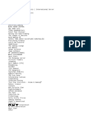 Server List, PDF